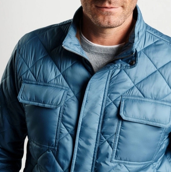 Peter Millar Norfolk Quilted Lightweight Bomber Jacket Blue XXL - Picture 4 of 16